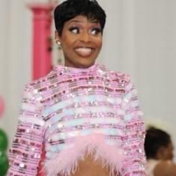 🆕 Brand New Party Skirt Set Disco Sequin Feather        Size Small - Picture 6 of 13